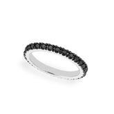 Inel Eternity cu diamante negre 2.10ct din aur alb de 18k